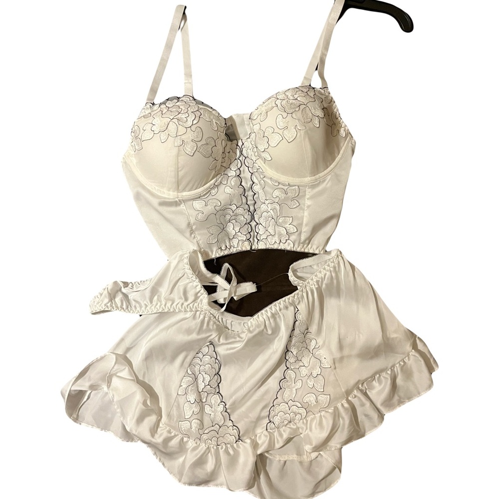 Elegant White Lace Pajama Set